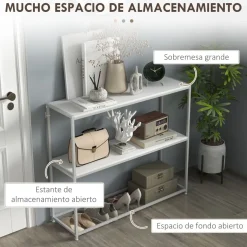 Estantería Escorpio Homcom 2 estante blanco 87x100x30 cm