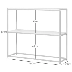 Estantería Escorpio Homcom 2 estante blanco 87x100x30 cm