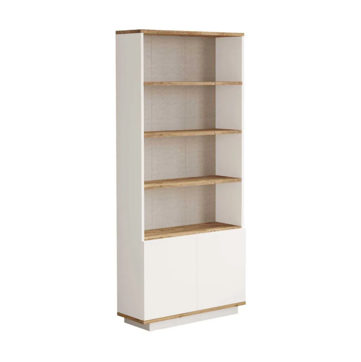 Estantería Feria 2 puertas + 4 estantes blanco/natural 168x75x27 cm