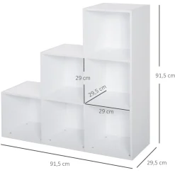 Estantería Fila Homcom 6 compartimentos blanco 91,5x91,5x29,5 cm