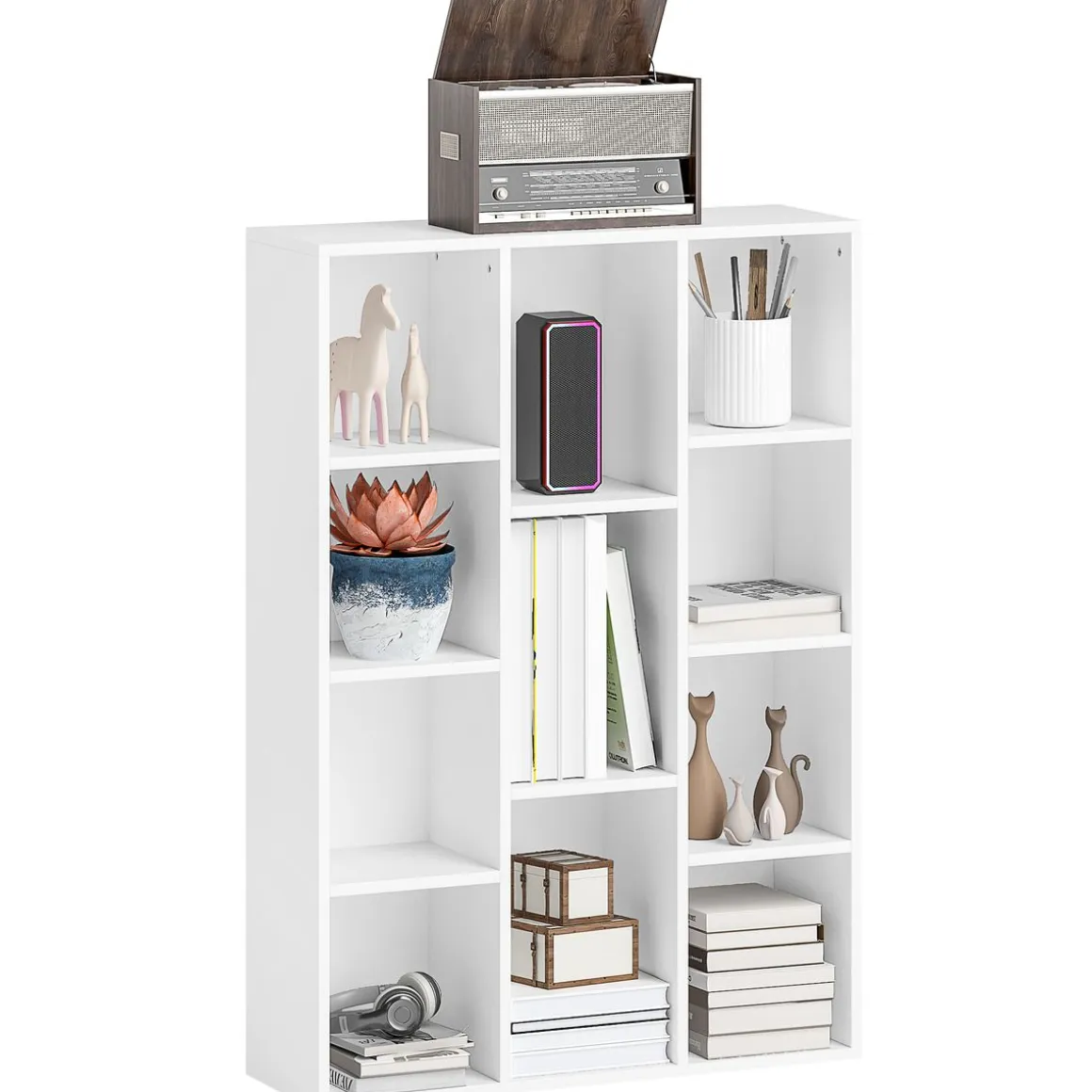 Estantería Godwin Homcom 11 compartimentos blanco 106x74,3x24 cm