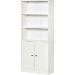 Estantería Grove Homcom 3 compartimentos + armario blanco 167x70x29,5 cm