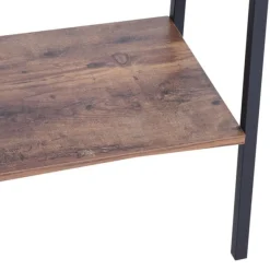 Estantería Homcom 4 estantes escalonada negro/madera 145x60x35 cm
