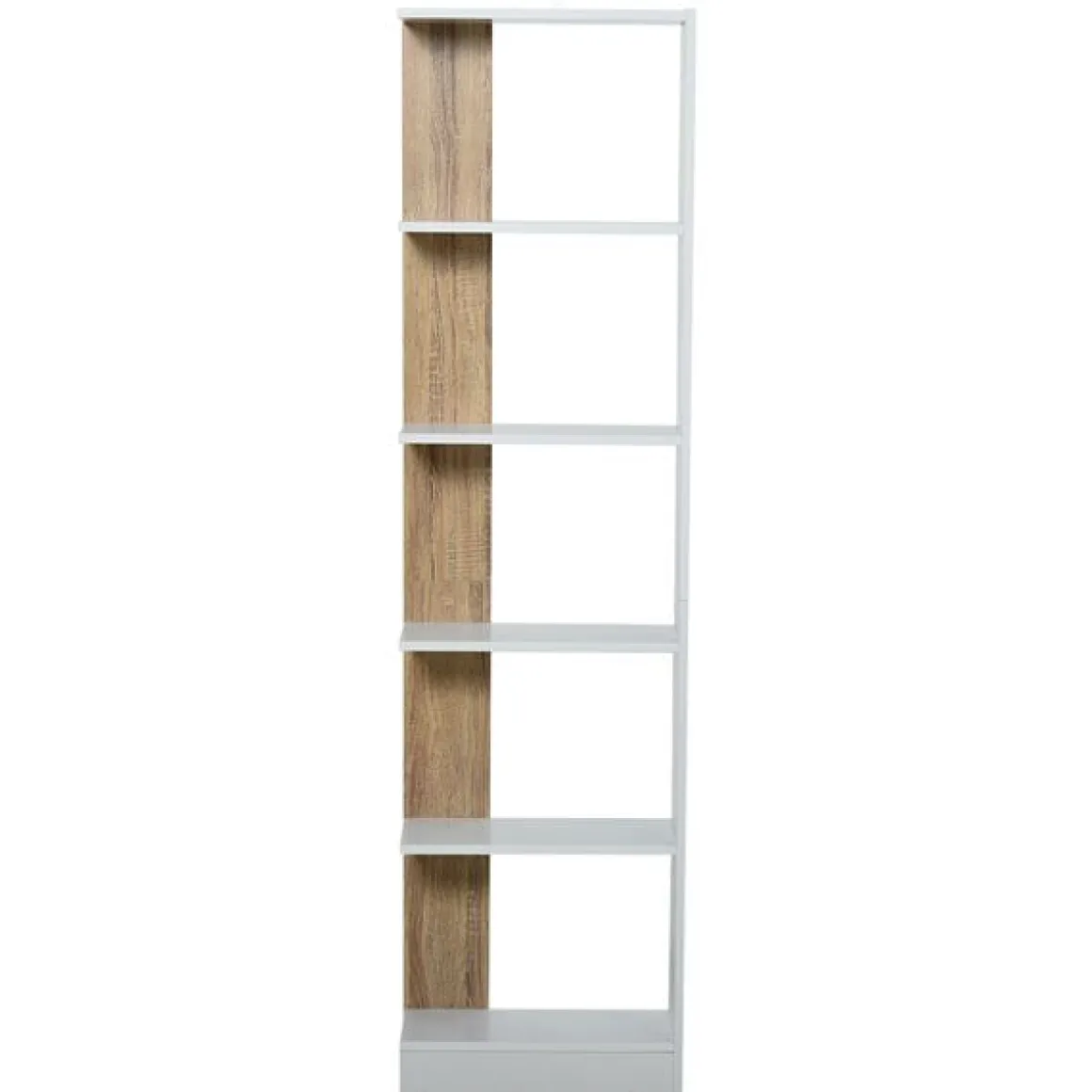 Estantería Homcom 5 niveles Homcom con base elevada roble/blanco 170x45x21 cm