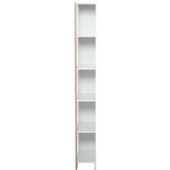 Estantería Homcom 5 niveles Homcom con base elevada roble/blanco 170x45x21 cm