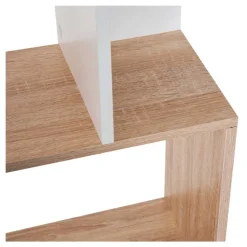 Estantería Homcom en forma de S natural/blanco 184,5x60x24 cm
