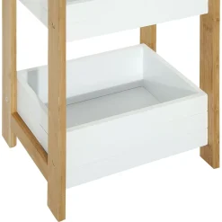 Estantería Huby Homcom 3 estantes blanco/natural 74x27,5x20,8 cm
