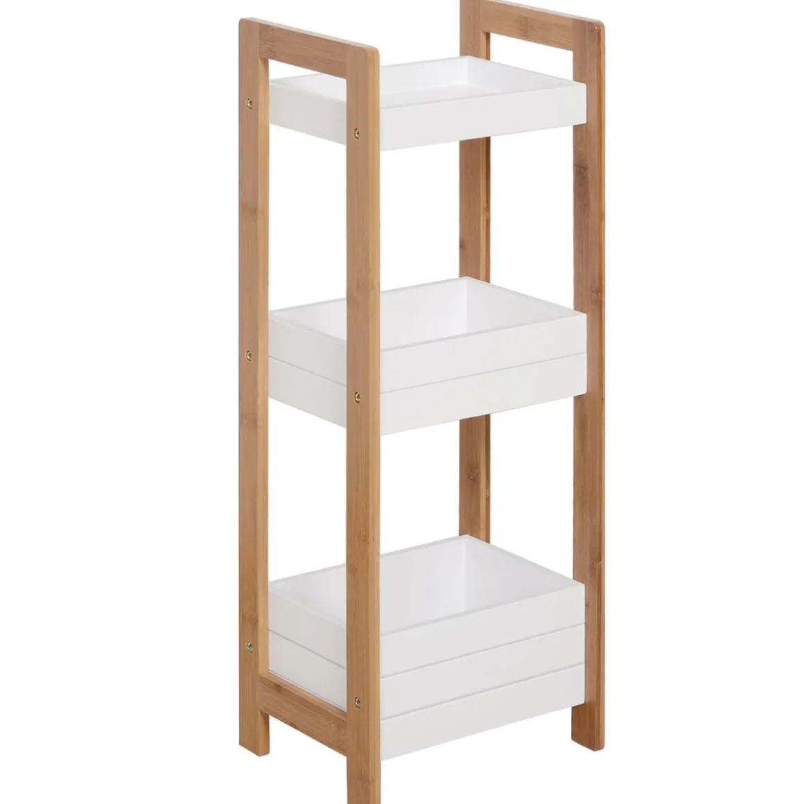 Estantería Huby Homcom 3 estantes blanco/natural 74x27,5x20,8 cm