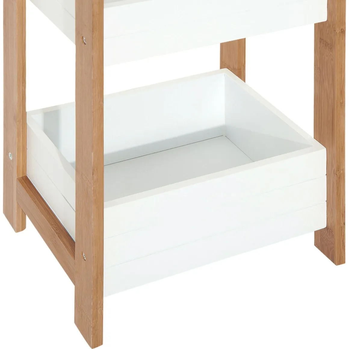 Estantería Huby Homcom 3 estantes blanco/natural 74x27,5x20,8 cm