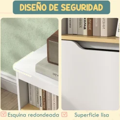 Estantería infantil Cilantro Aiyaplay compartimento + 2 cajones +3A blanco 45x80x30 cm