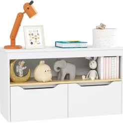 Estantería infantil Cilantro Aiyaplay compartimento + 2 cajones +3A blanco 45x80x30 cm
