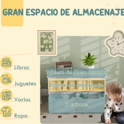 Estantería infantil Cilantro Aiyaplay compartimento + 2 cajones +3A blanco 45x80x30 cm