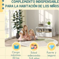 Estantería infantil Cilantro Aiyaplay compartimento + 2 cajones +3A blanco 45x80x30 cm