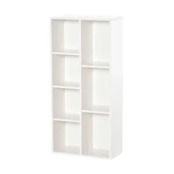 Estantería Kalma Homcom 7 compartimentos blanco 106x50x24 cm