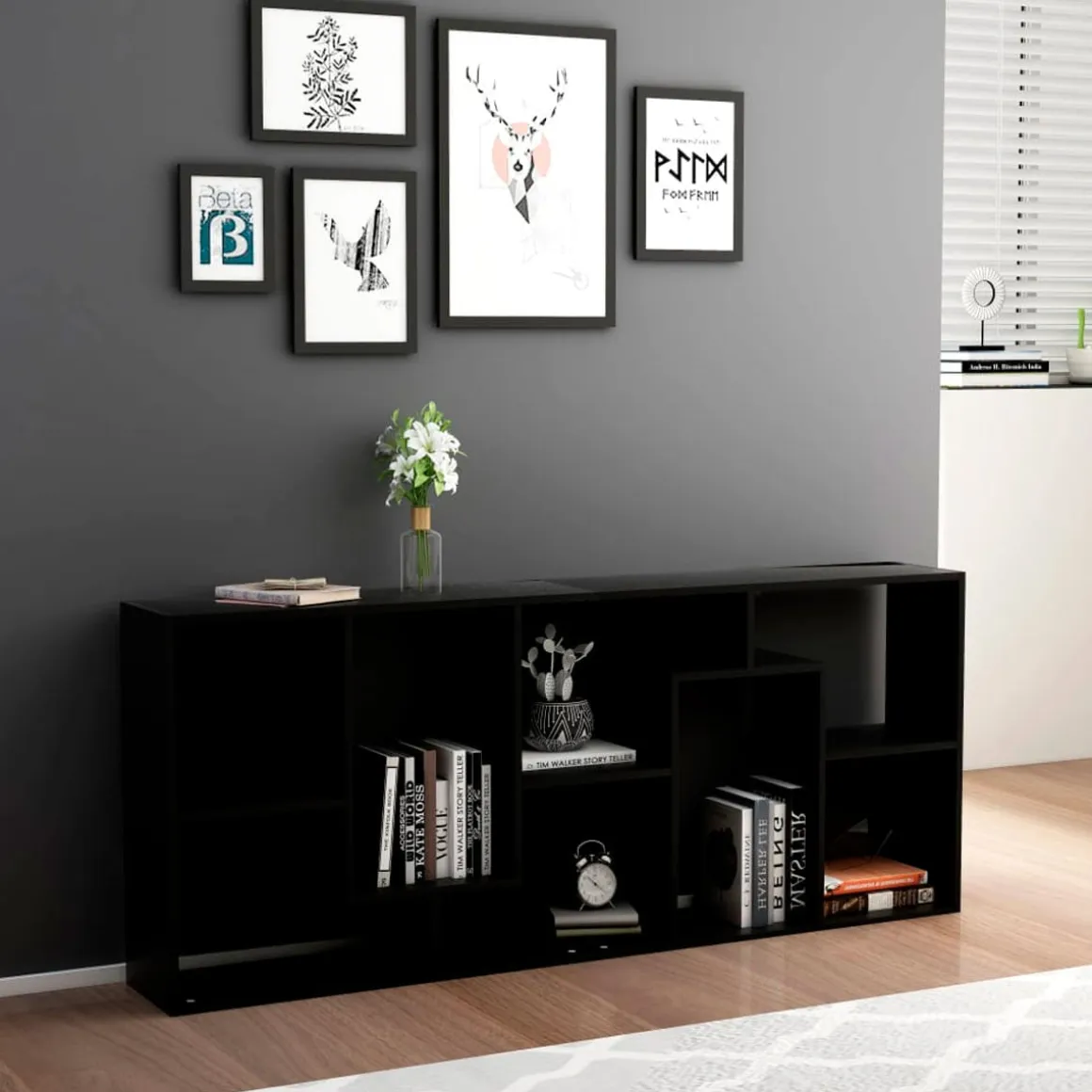 Estantería Kenta forma irregular uso vertical u horizontal 161x67x24 cm