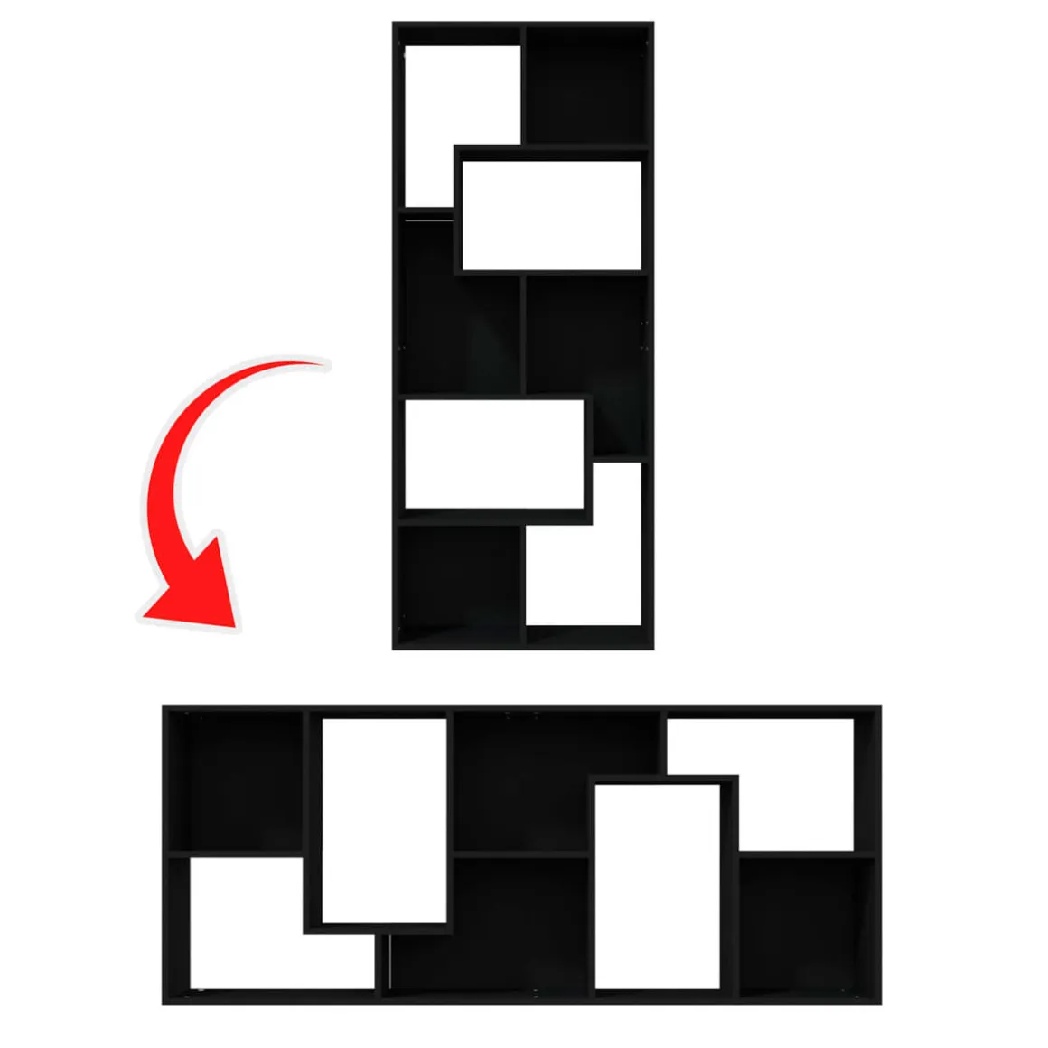 Estantería Kenta forma irregular uso vertical u horizontal 161x67x24 cm