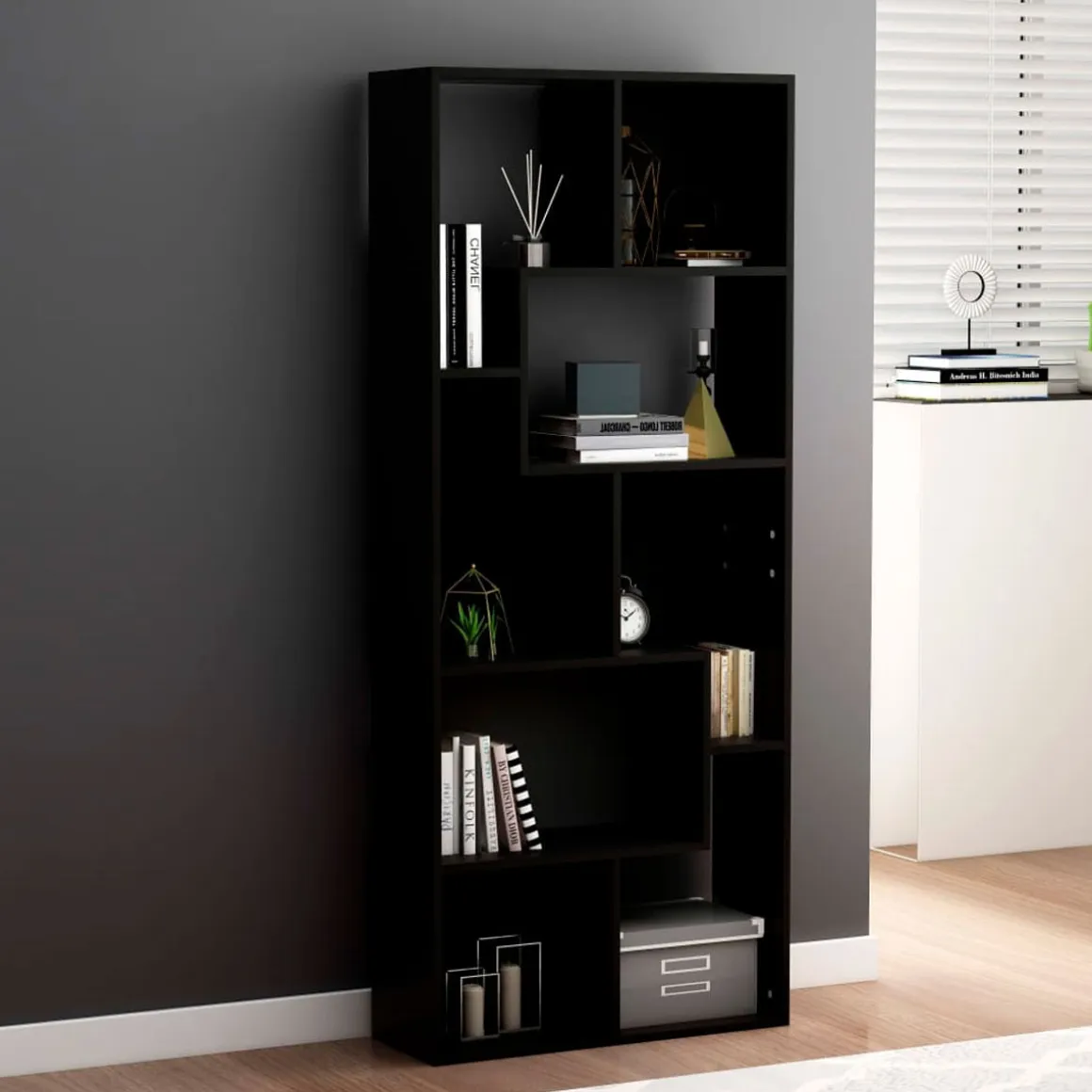 Estantería Kenta forma irregular uso vertical u horizontal 161x67x24 cm