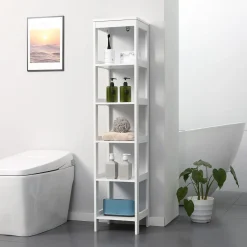 Estantería Kenton Kleankin 5 niveles blanco 140x30x30 cm