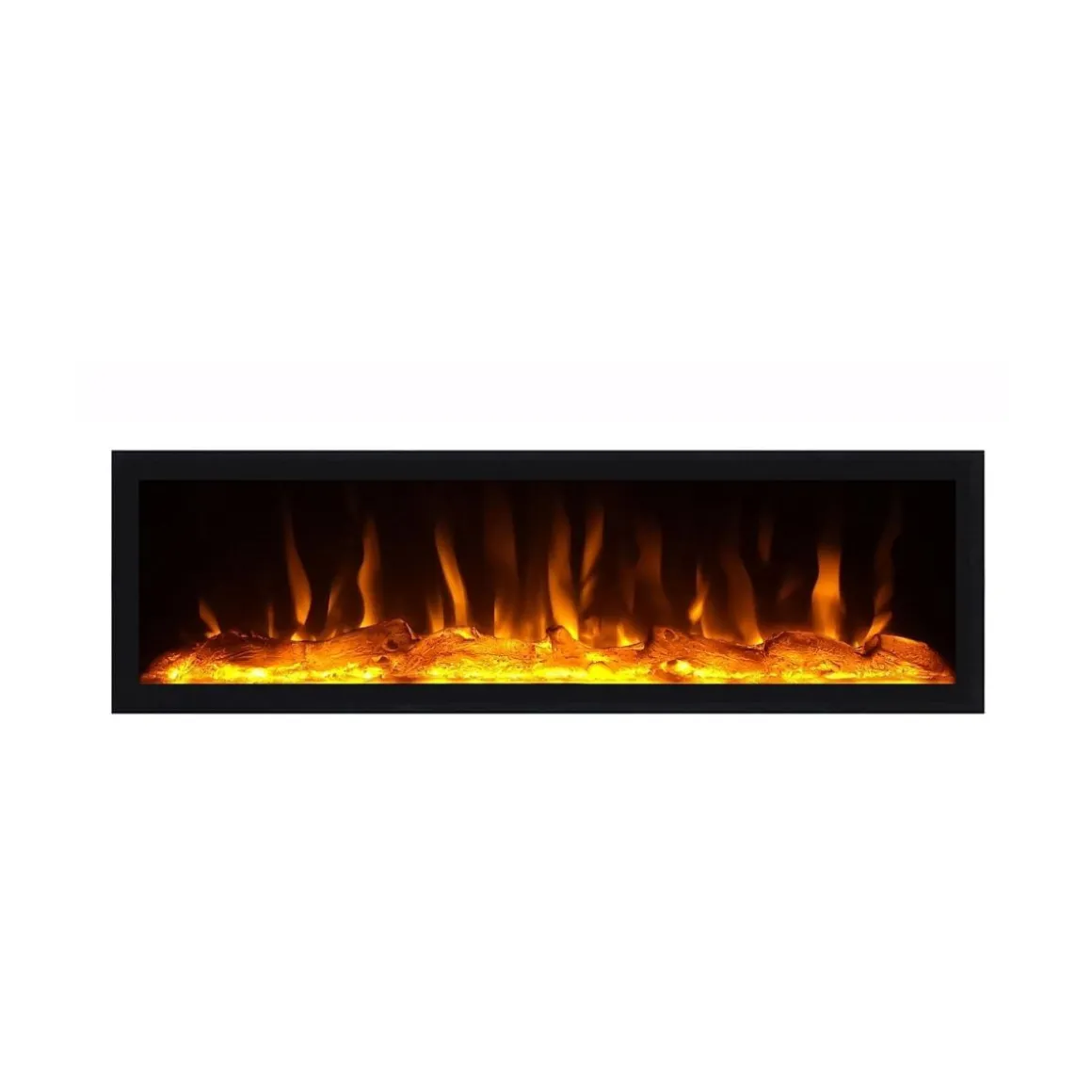 Estantería Kroma 8 estantes con chimenea izquierda negro/roble 186x230x25 cm