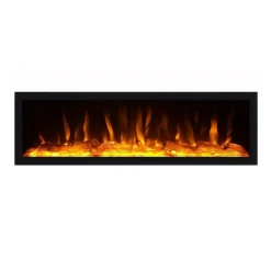 Estantería Kroma 8 estantes con chimenea centro negro/roble 186x230x25 cm