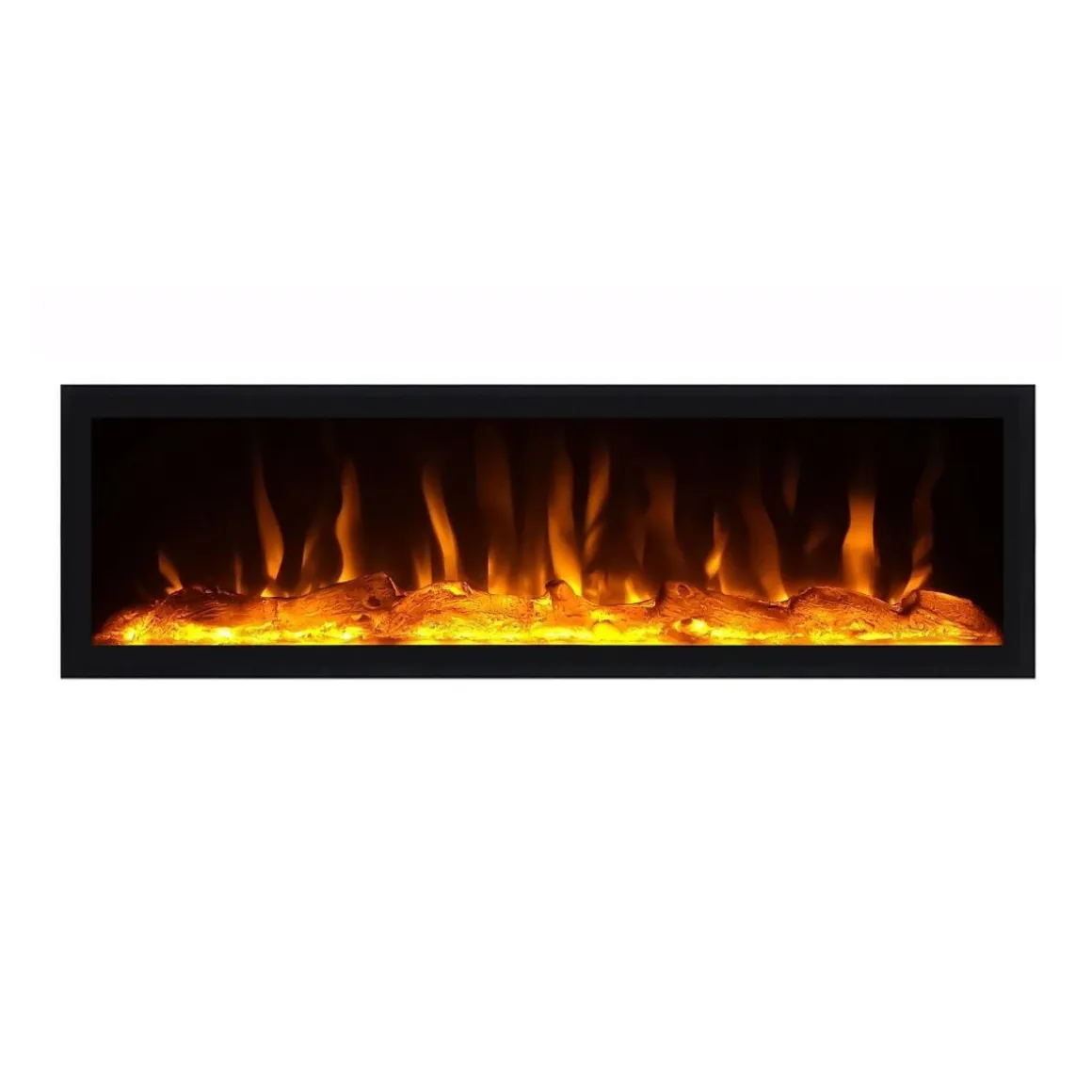 Estantería Kroma 8 estantes con chimenea derecha negro/roble 186x230x25 cm