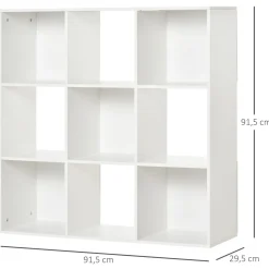 Estantería Libbe Homcom 9 compartimentos blanco 91,5x91,5x29,5 cm