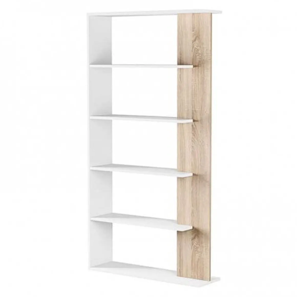 Estantería Loras 5 estantes blanco/natural 180x90x25 cm