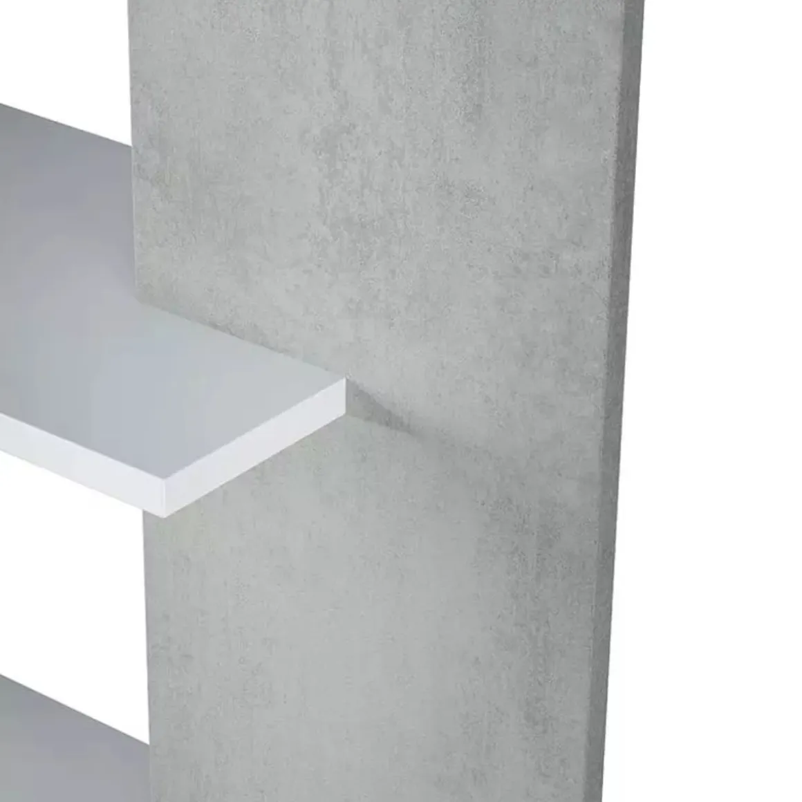 Estantería Loras 5 niveles blanco/cemento 180x90x25 cm - Separador de ambientes
