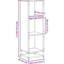 Estantería Milán 3 compartimentos roble 107,5x33,5x33 cm