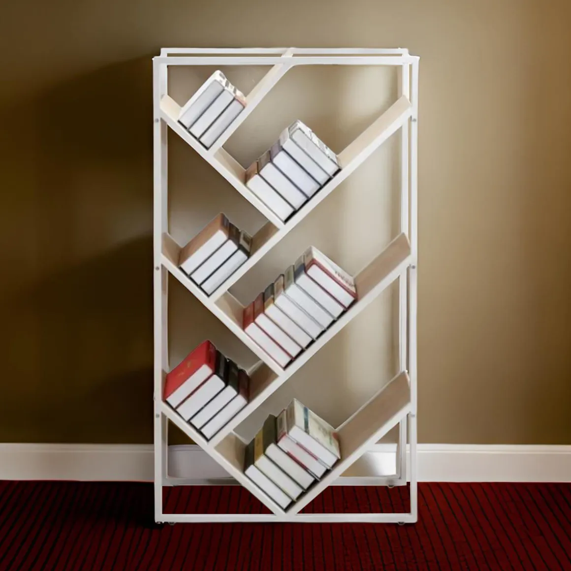 Estantería Nagini 6 compartimentos madera/blanco 142x90x33 cm