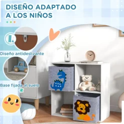 Estantería Napuka Homcom 4 módulos blanco 61,8x61,8x29,9 cm