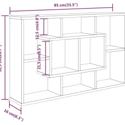 Estantería Ohio rectangular 8 estantes 52,5x85x16 cm