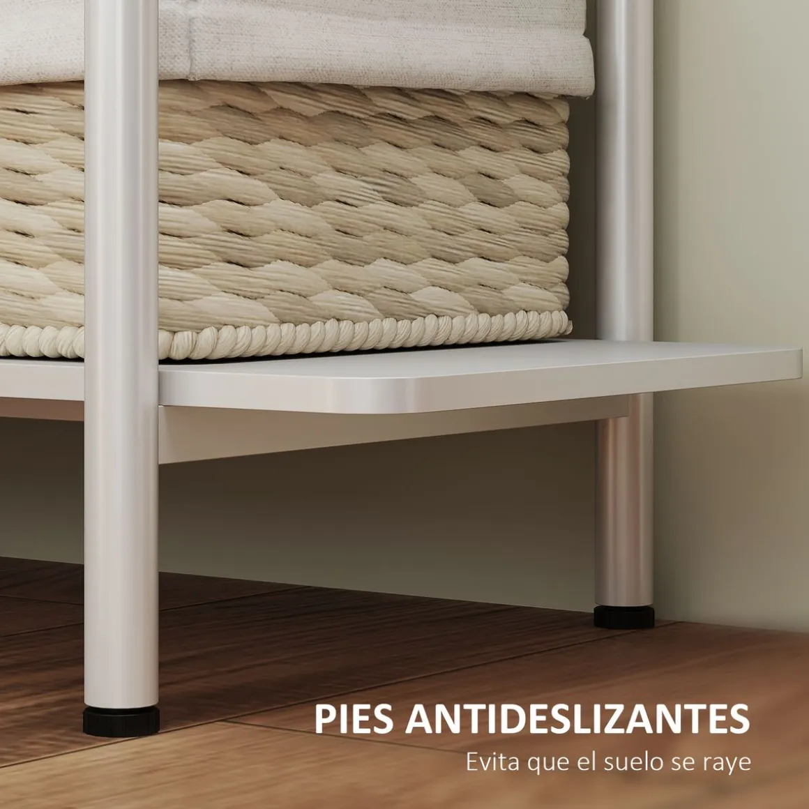 Estantería Ornalux Homcom 4 niveles blanco 160,5x100x35 cm