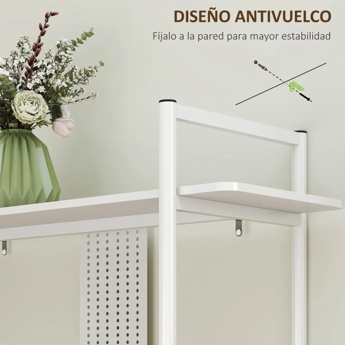 Estantería Ornalux Homcom 4 niveles blanco 160,5x100x35 cm
