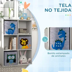Estantería Papara Homcom 6 módulos blanco 91,5x61,8x29,9 cm