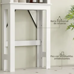 Estantería para inodoro Celeste Homcom puerta corredera + 6 compartimentos blanco 172x67x25 cm