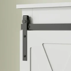 Estantería para inodoro Celeste Homcom puerta corredera + 6 compartimentos blanco 172x67x25 cm