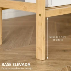 Estantería Rhima Homcom 4 niveles bambú natural 112x62x33 cm