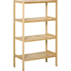 Estantería Rhima Homcom 4 niveles bambú natural 112x62x33 cm