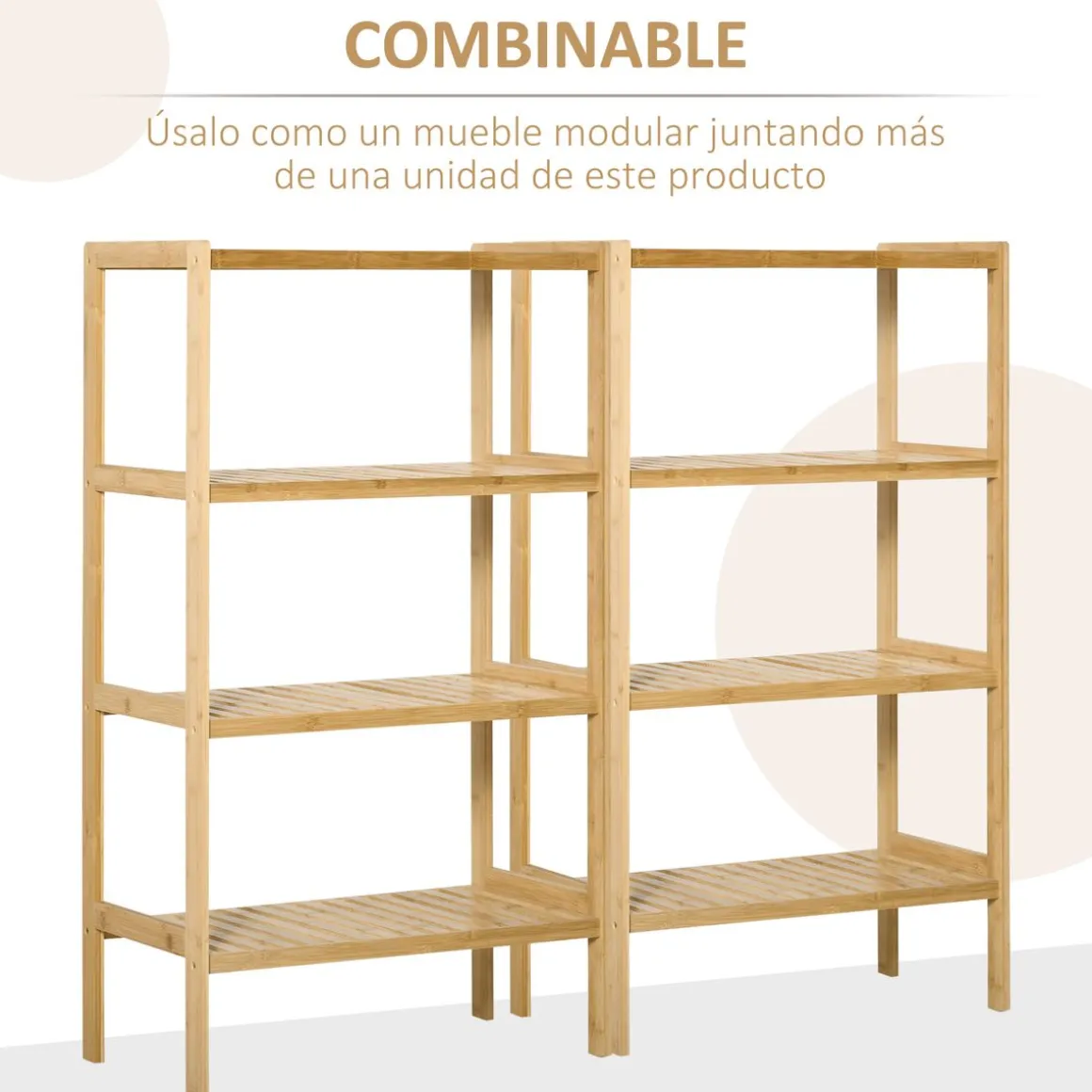 Estantería Rhima Homcom 4 niveles bambú natural 112x62x33 cm