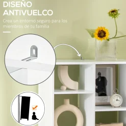 Estantería Ruiseñor Homcom 9 compartimentos + 1 cajón blanco 158x60x26 cm