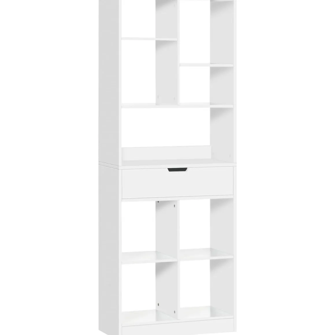 Estantería Ruiseñor Homcom 9 compartimentos + 1 cajón blanco 158x60x26 cm