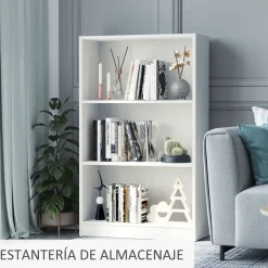 Estantería Sample Homcom 3 compartimentos blanco 102,4x62,2x24 cm