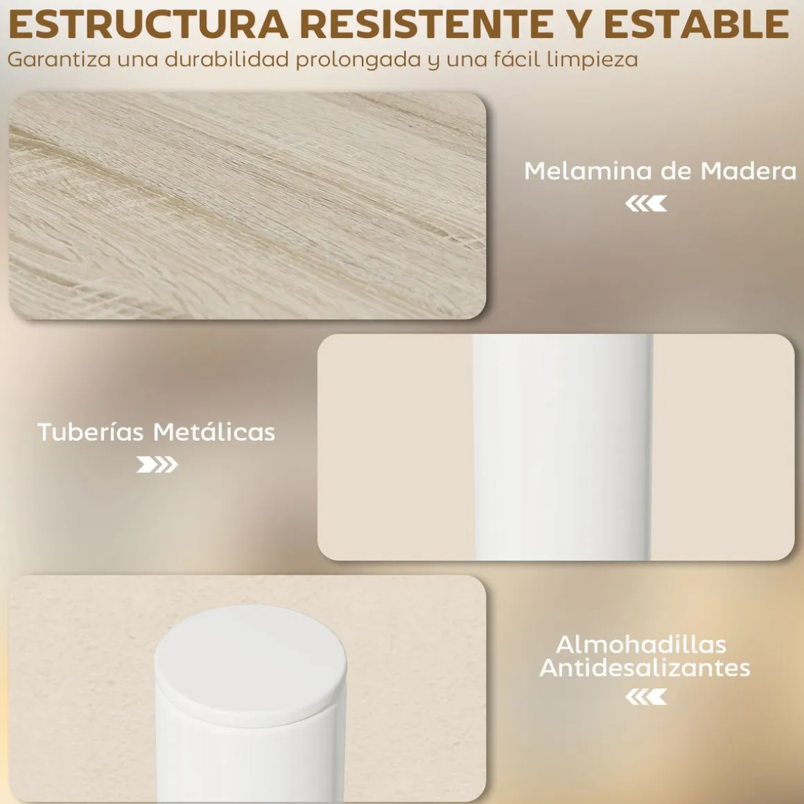 Estantería Taka Homcom 3 niveles natural 36,5x40x18 cm