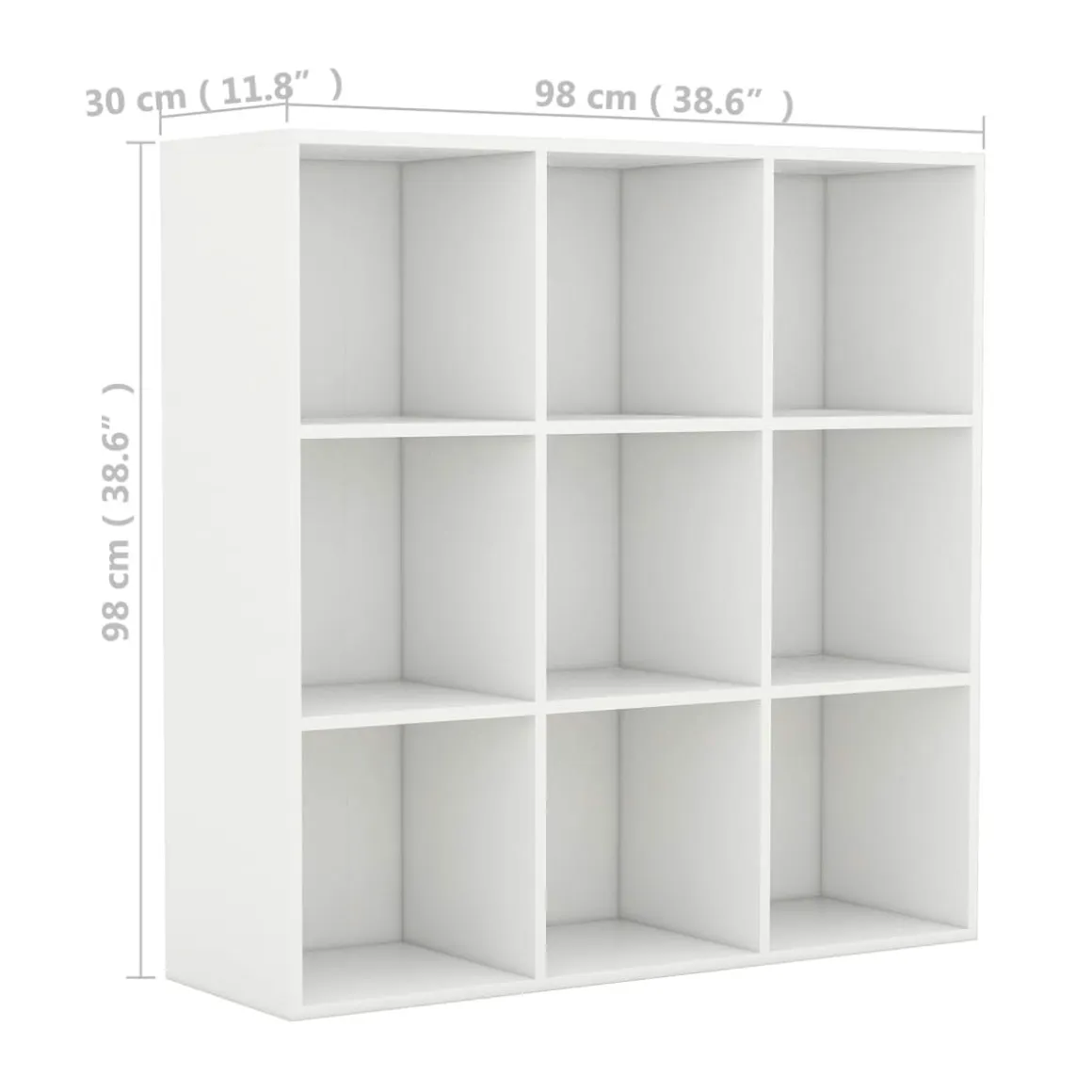 Estantería Tampere 9 módulos diseño minimalista 98x98x30 cm
