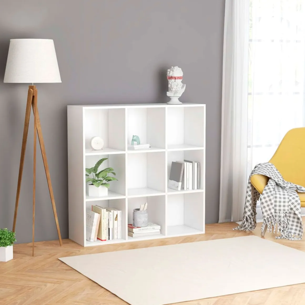 Estantería Tampere 9 módulos diseño minimalista 98x98x30 cm