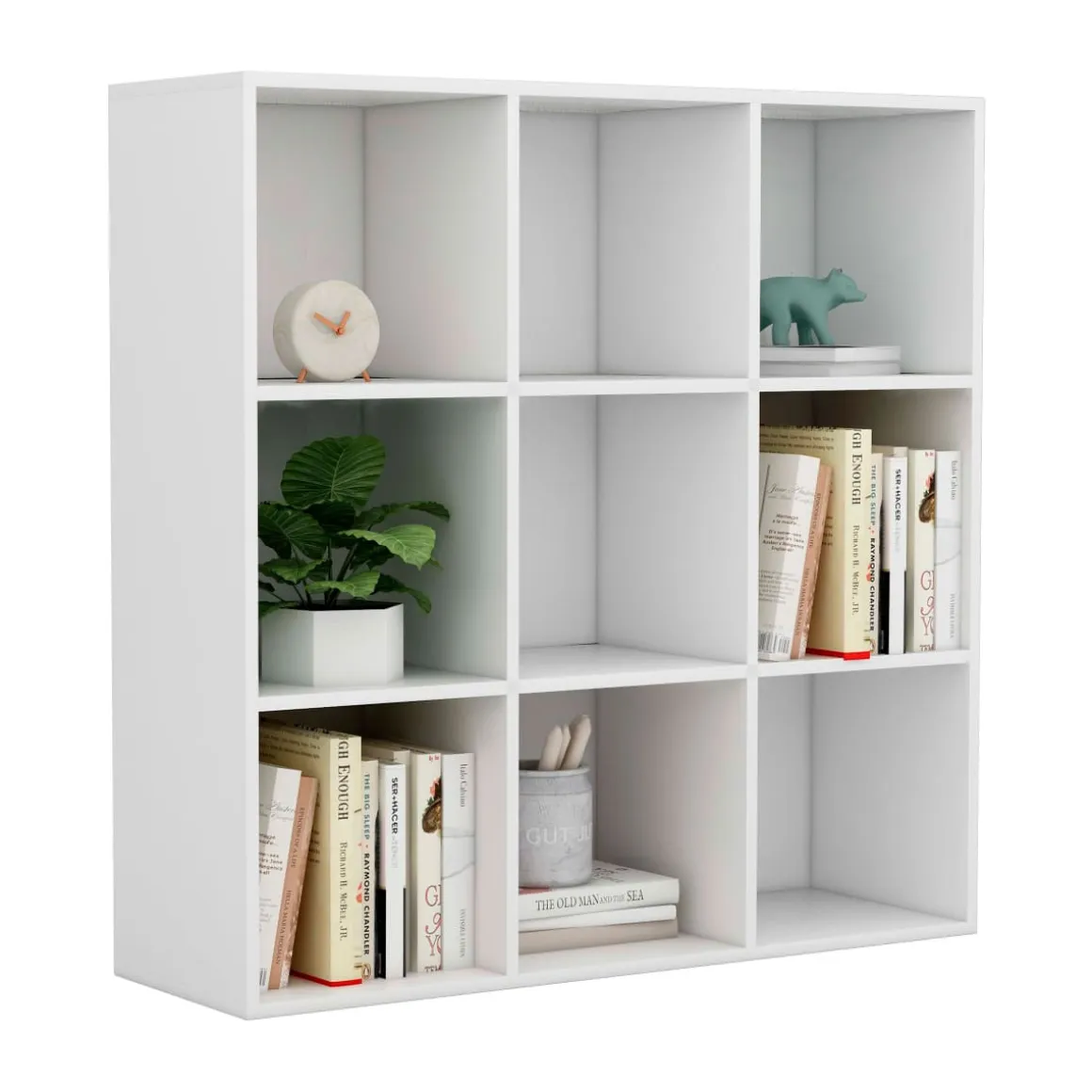 Estantería Tampere 9 módulos diseño minimalista 98x98x30 cm