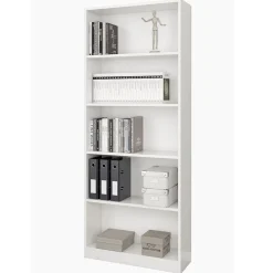 Estantería Theon 5 estantes blanco 200x80x28 cm