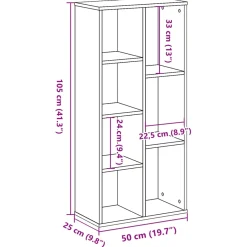 Estantería Trix 7 compartimentos 105x50x25 cm