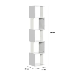 Estantería Vik Homcom 5 niveles asimétrica blanco/gris 161x33x28 cm